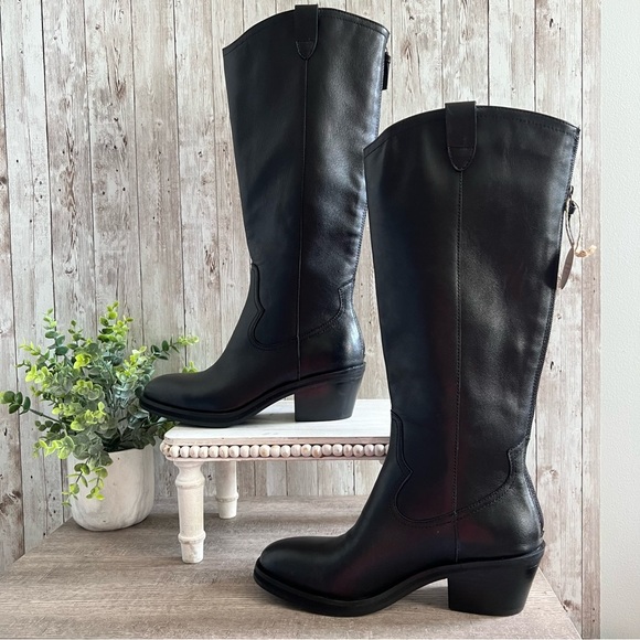 Sofft Shelby Black Leather Tall Western-Inspired Boot New Womens 8 - Picture 3 of 8